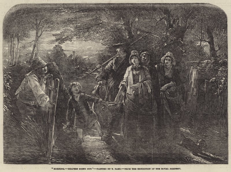 Mañana, segadores saliendo de Thomas Faed