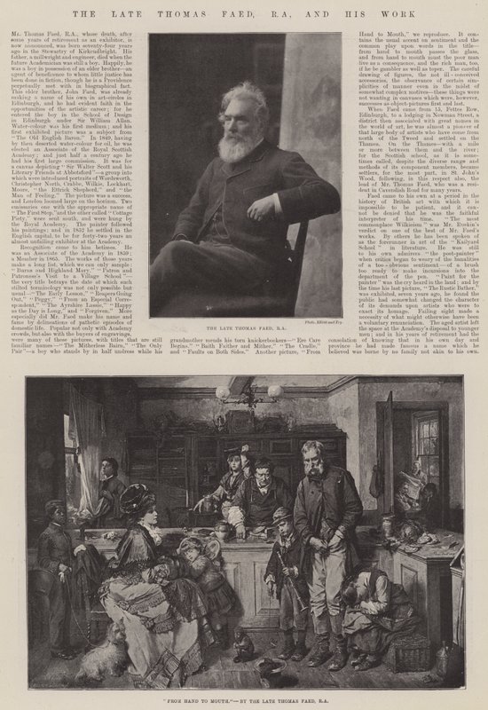 El difunto Thomas Faed, RA, y su obra de Thomas Faed