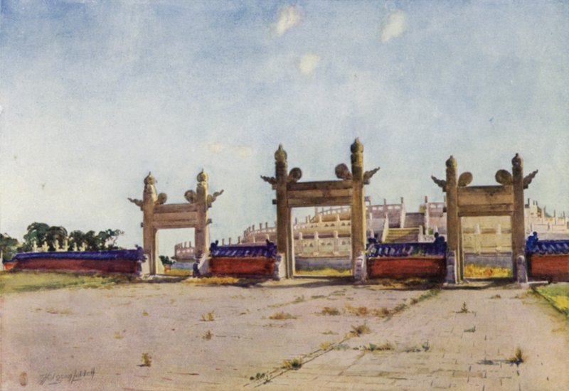 Pekín, el Templo del Cielo, el Altar Sacrificial de Thomas Hodgson Liddell