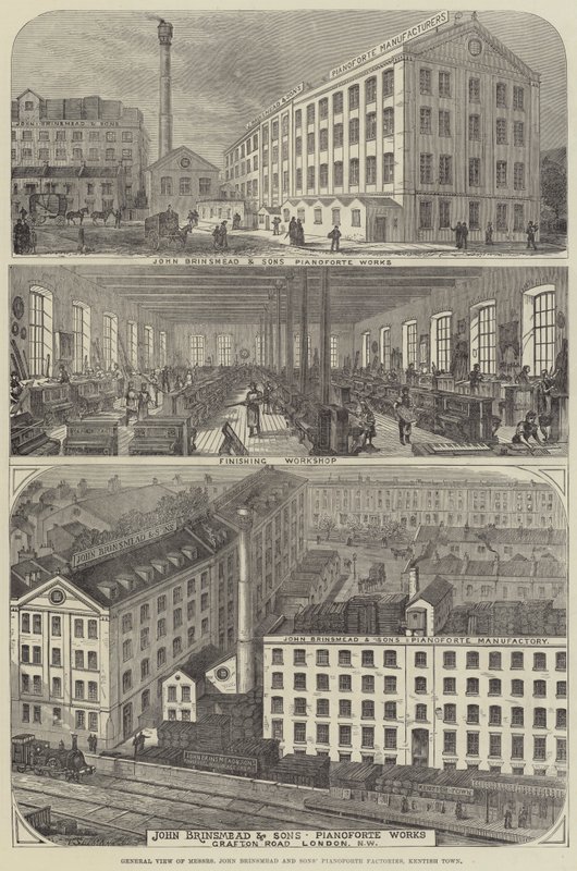 Anuncio, Fábricas de Pianofortes de Messers John Brinsmead and Sons de Thomas Sulman