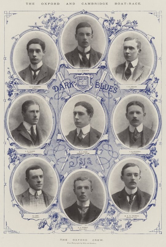 La Carrera de Botes de Oxford y Cambridge, el Equipo de Oxford de Thomas Sulman