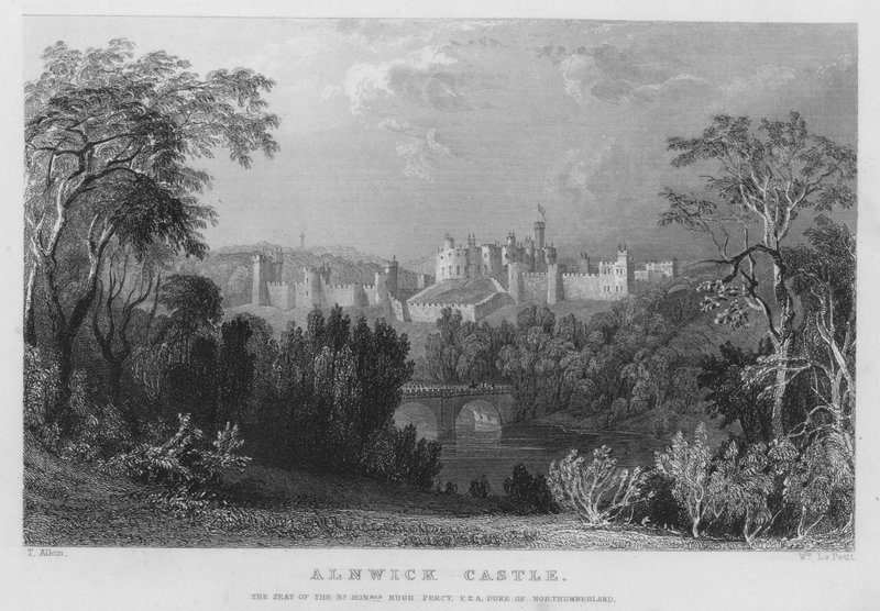 Castillo de Alnwick, la residencia de Hugh Percy, Duque de Northumberland de Thomas (after) Allom