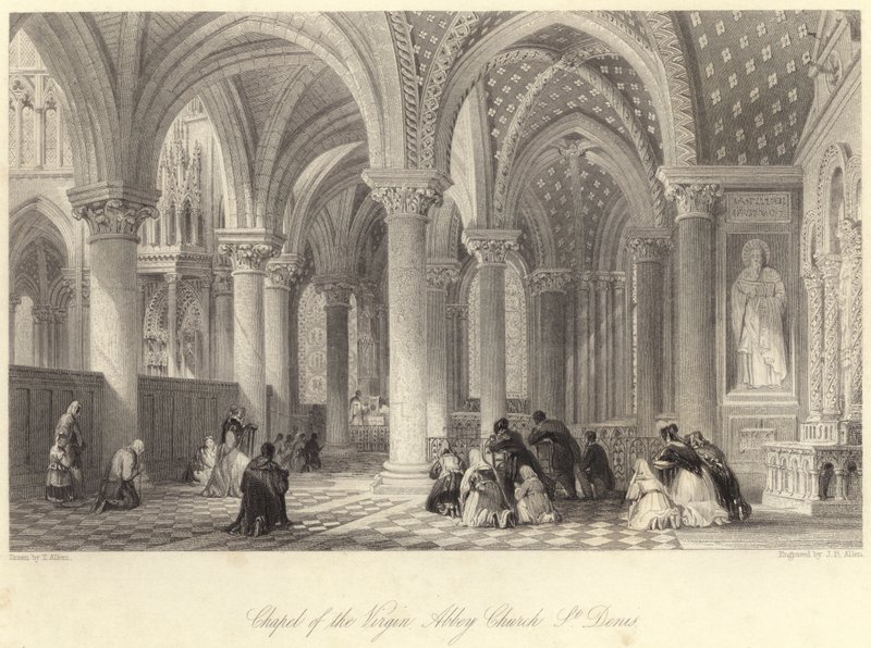 Capilla de la Virgen, Iglesia Abadía, San Denis (grabado) de Thomas (after) Allom