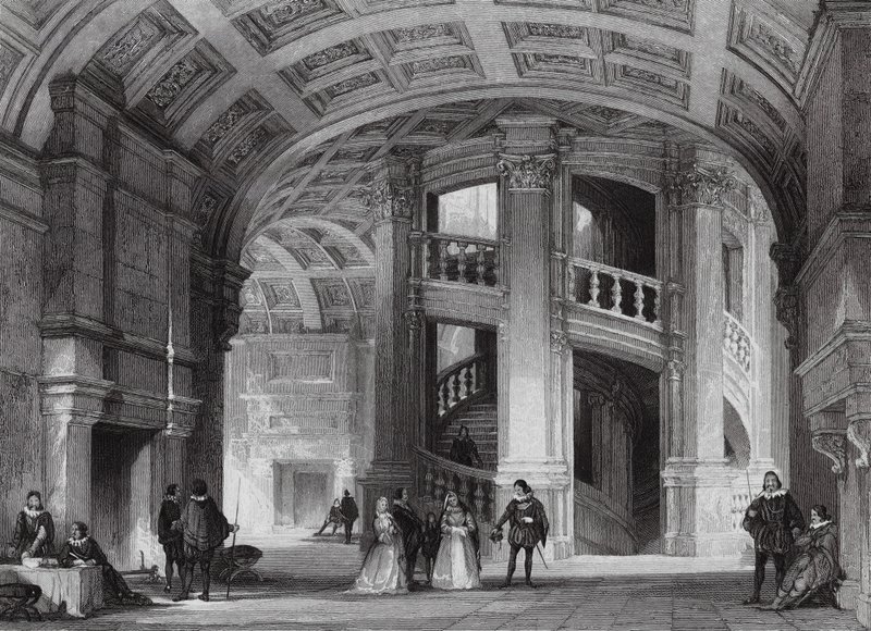 Castillo de Chambord, cerca de Blois (grabado) de Thomas (after) Allom