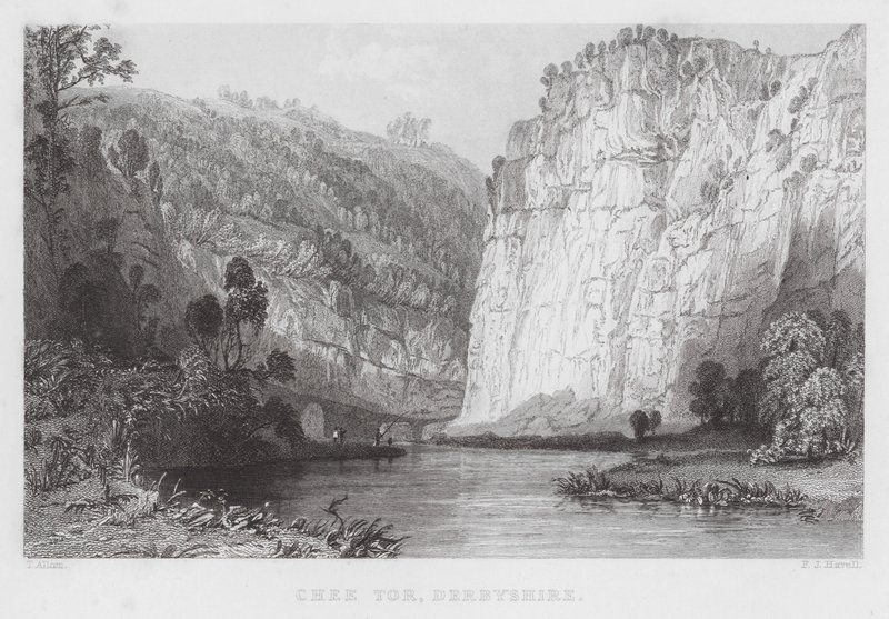 Chee Tor, Derbyshire (grabado) de Thomas (after) Allom