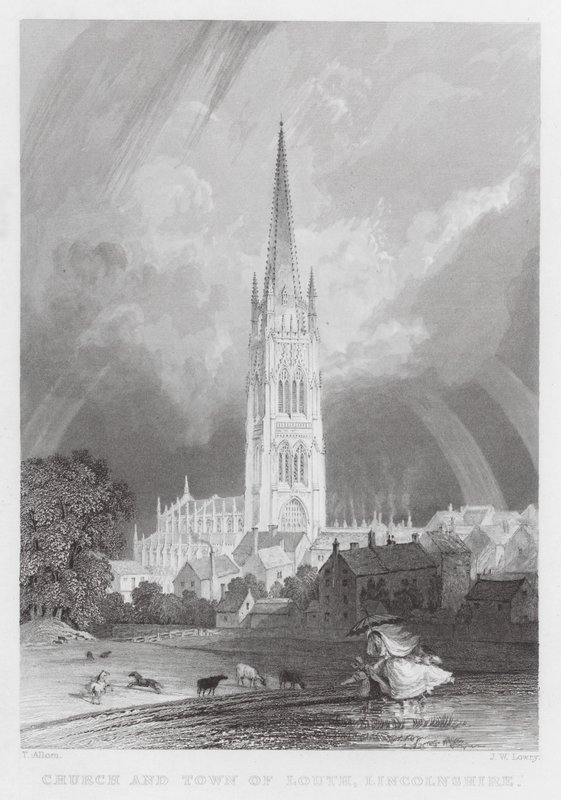 Iglesia y Ciudad de Louth, Lincolnshire de Thomas (after) Allom