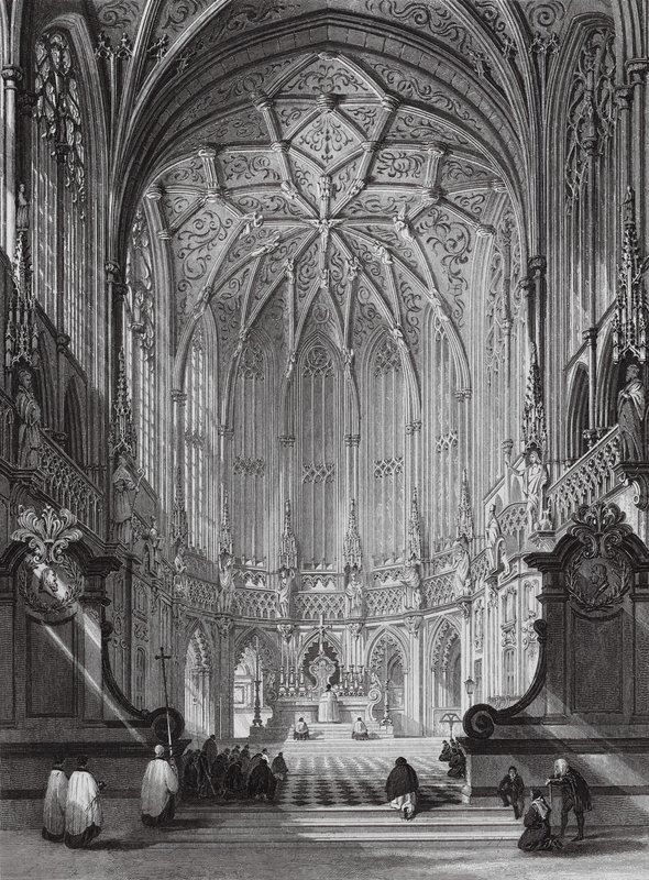 Iglesia de Santiago, Lieja (grabado) de Thomas (after) Allom