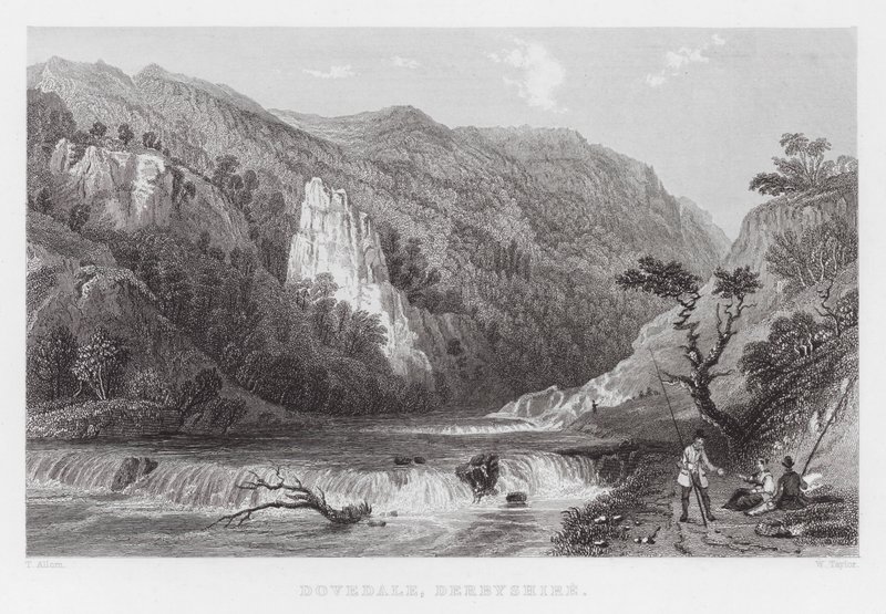 Dovedale, Derbyshire de Thomas (after) Allom