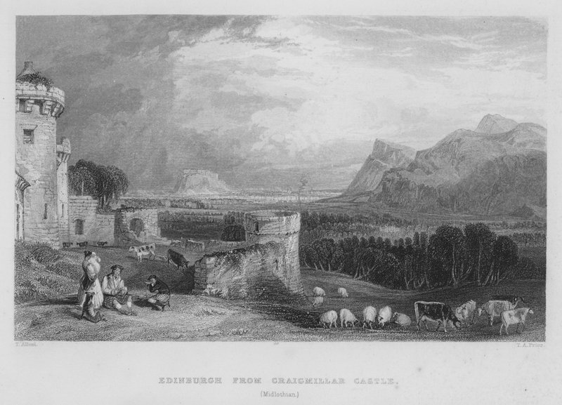 Edimburgo desde el Castillo de Craigmillar, Midlothian de Thomas (after) Allom