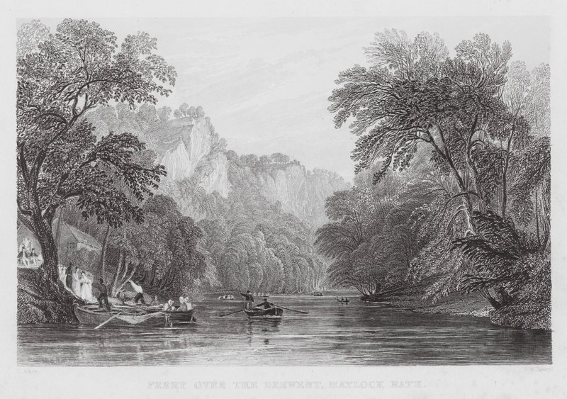 Ferry sobre el Derwent, Matlock Bath de Thomas (after) Allom