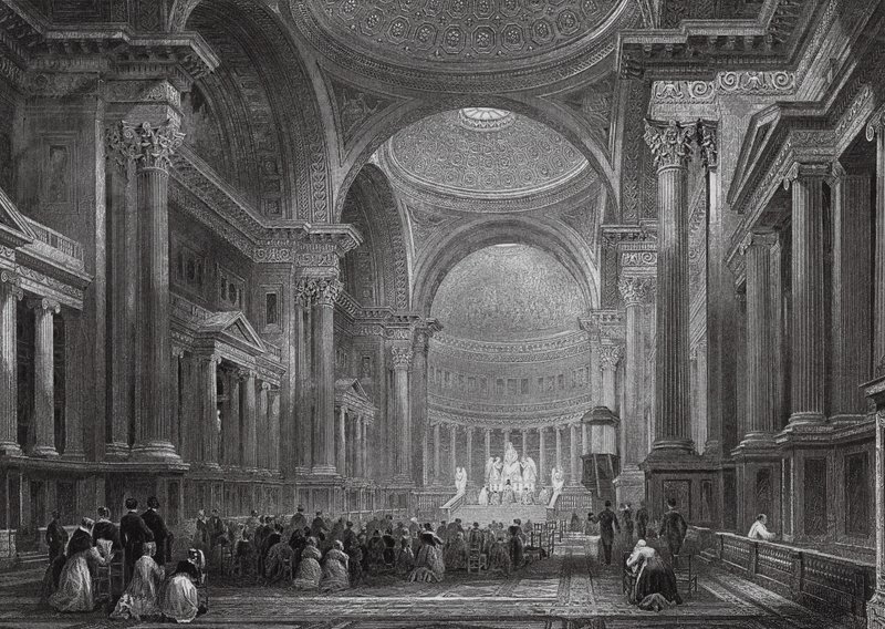 Interior de la Madeleine, París (grabado) de Thomas (after) Allom