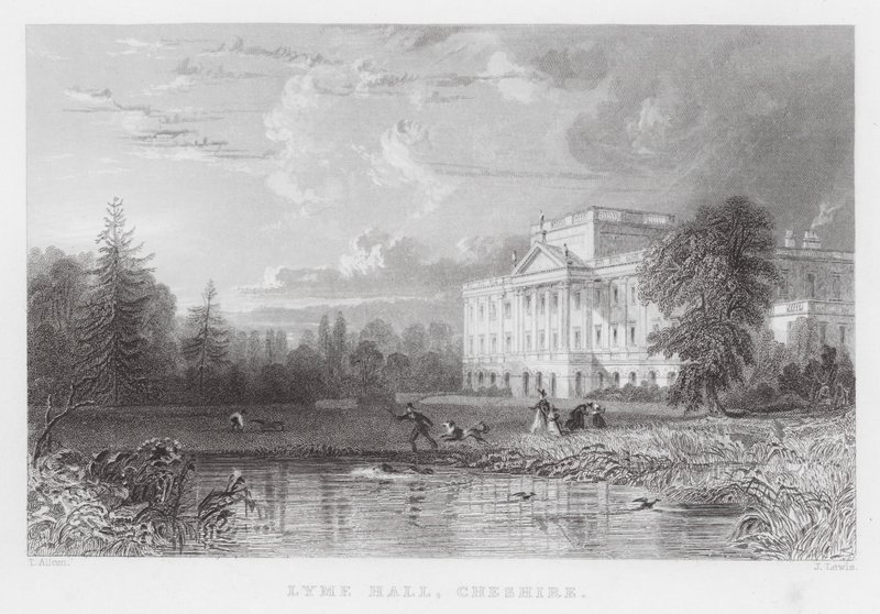 Lyme Hall, Cheshire (grabado) de Thomas (after) Allom