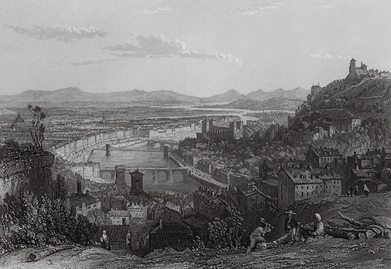 Lyon, de La Croix Rousse (grabado) de Thomas (after) Allom