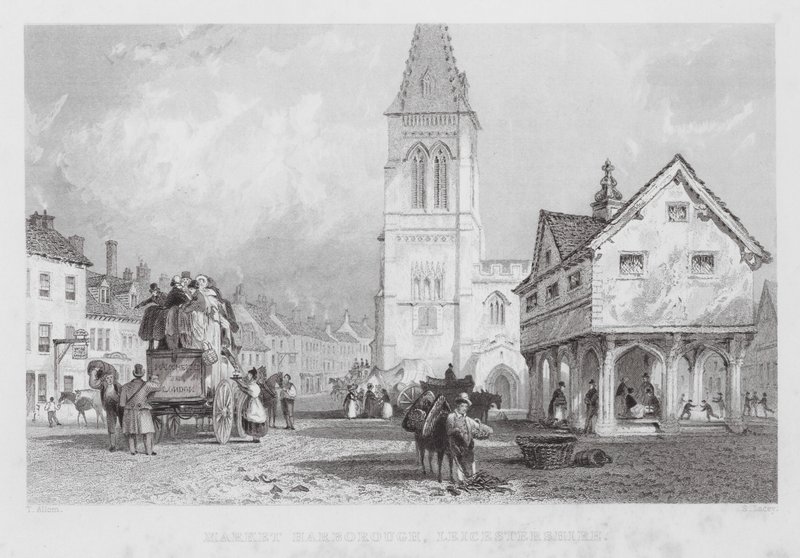 Market Harborough, Leicestershire (grabado) de Thomas (after) Allom