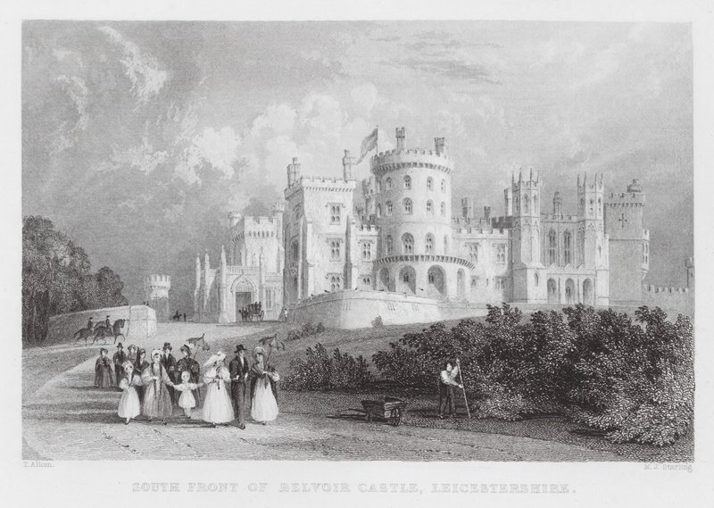 Fachada sur del castillo de Belvoir, Leicestershire de Thomas (after) Allom