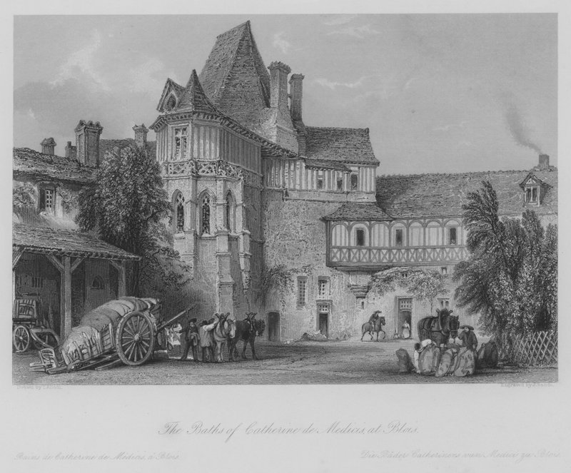 Los Baños de Catalina de Médicis, en Blois (grabado) de Thomas (after) Allom
