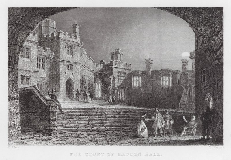 El patio de Haddon Hall de Thomas (after) Allom