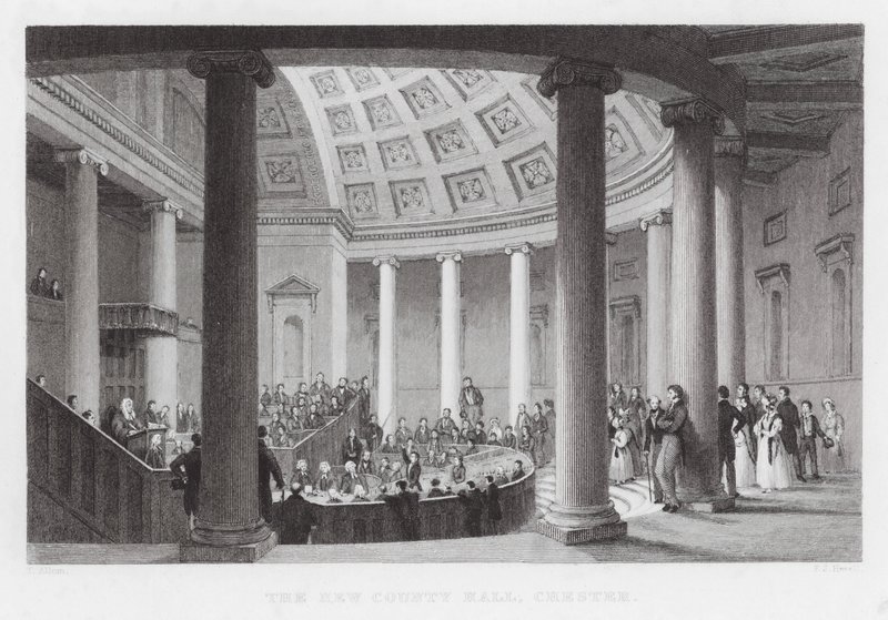 El Nuevo Ayuntamiento del Condado, Chester (grabado) de Thomas (after) Allom