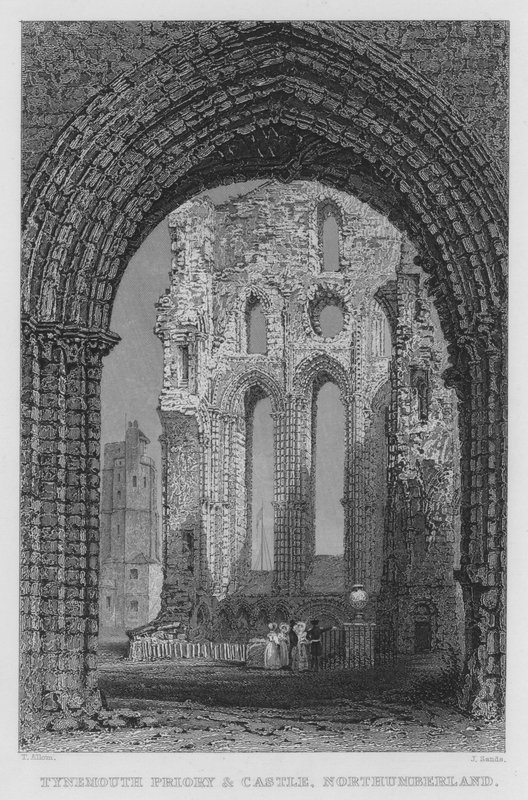 Priorato y Castillo de Tynemouth, Northumberland de Thomas (after) Allom