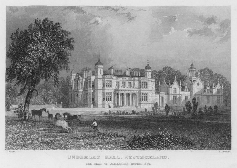 Underlay Hall, Westmorland, la residencia de Alexander Nowell de Thomas (after) Allom