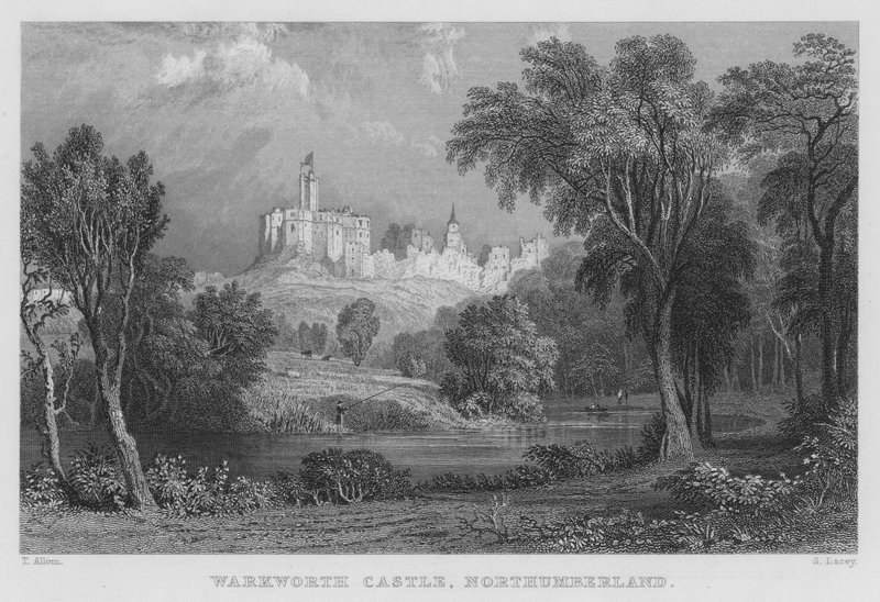 Castillo de Warkworth, Northumberland de Thomas (after) Allom