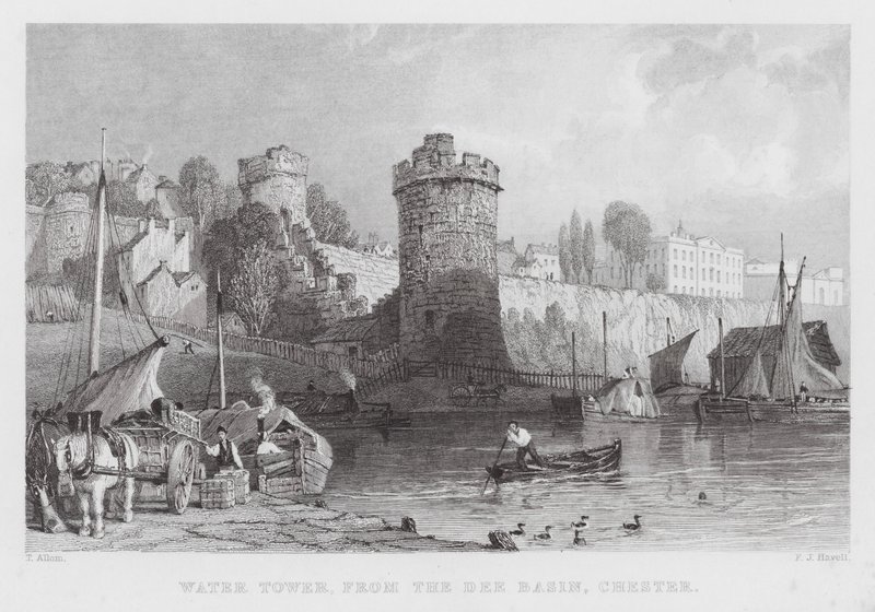 Torre de Agua, desde la Cuenca Dee, Chester de Thomas (after) Allom