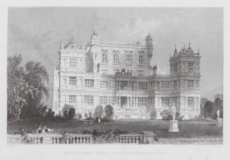 Wollaton Hall, Nottinghamshire (grabado) de Thomas (after) Allom
