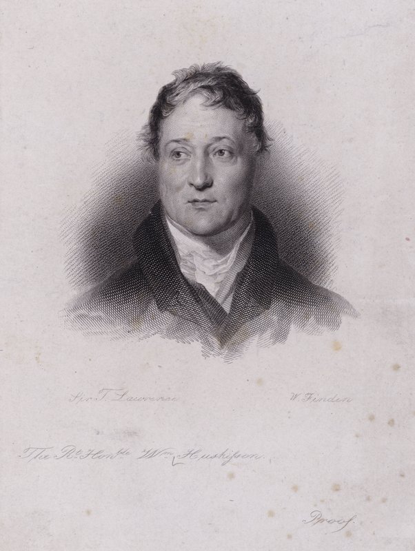 William Huskisson, político y financiero inglés, muerto en un accidente ferroviario al ser atropellado por la locomotora de vapor pionera de Robert Stephenson, Rocket de Thomas (after) Lawrence
