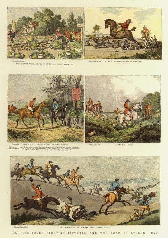 Imágenes Deportivas Antiguas y el Camino en Días Pasados de Thomas (after) Rowlandson