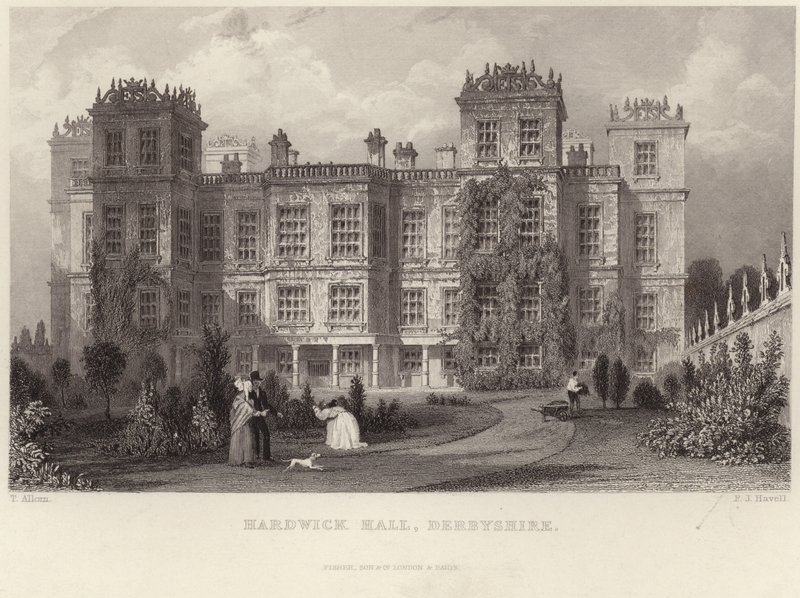 Hardwick Hall en Derbyshire de Thomas Allom