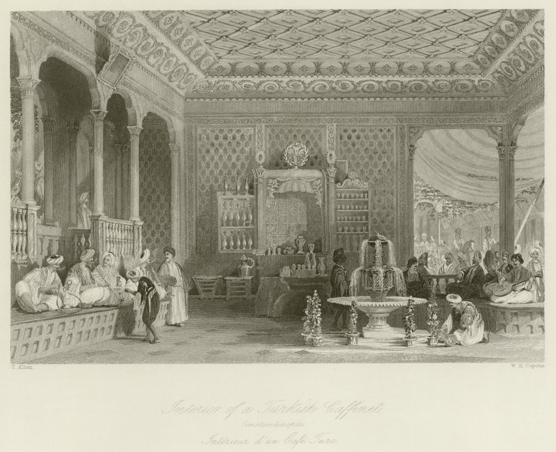 Interior de un café turco de Thomas Allom