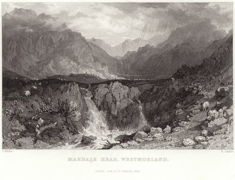 Mardale Head en Westmorland de Thomas Allom