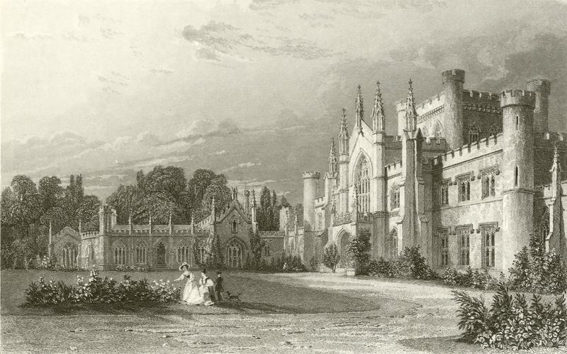 Vista sur del Castillo Lowther de Thomas Allom