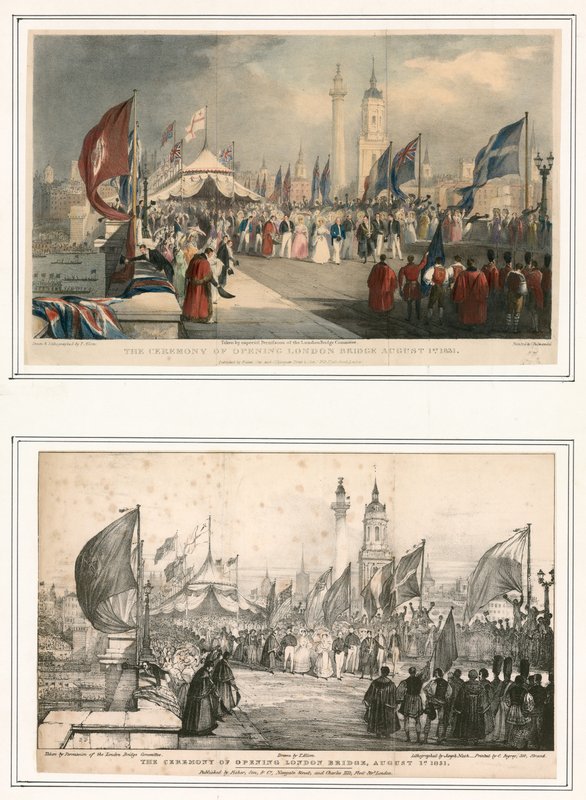 La ceremonia de apertura del Puente de Londres, 1 de agosto de 1831 de Thomas Allom
