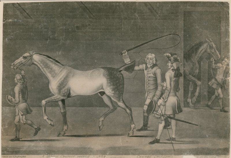 Un vendedor de caballos vendiendo un caballo - caveat emptor de Thomas Burford