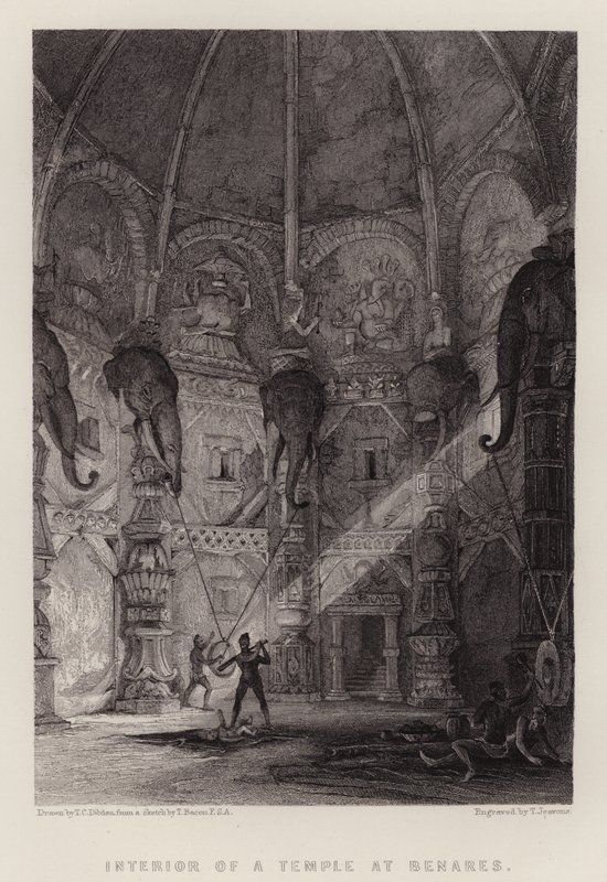 Interior de un Templo en Benarés de Thomas Colman (after) Dibdin