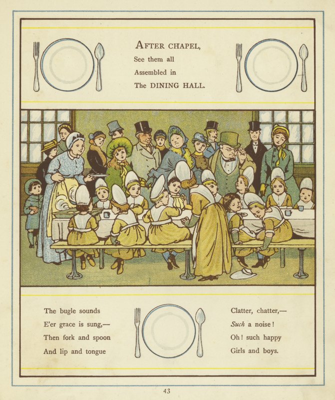 Un grupo de niños sentados alrededor de una mesa de comedor de Thomas Crane