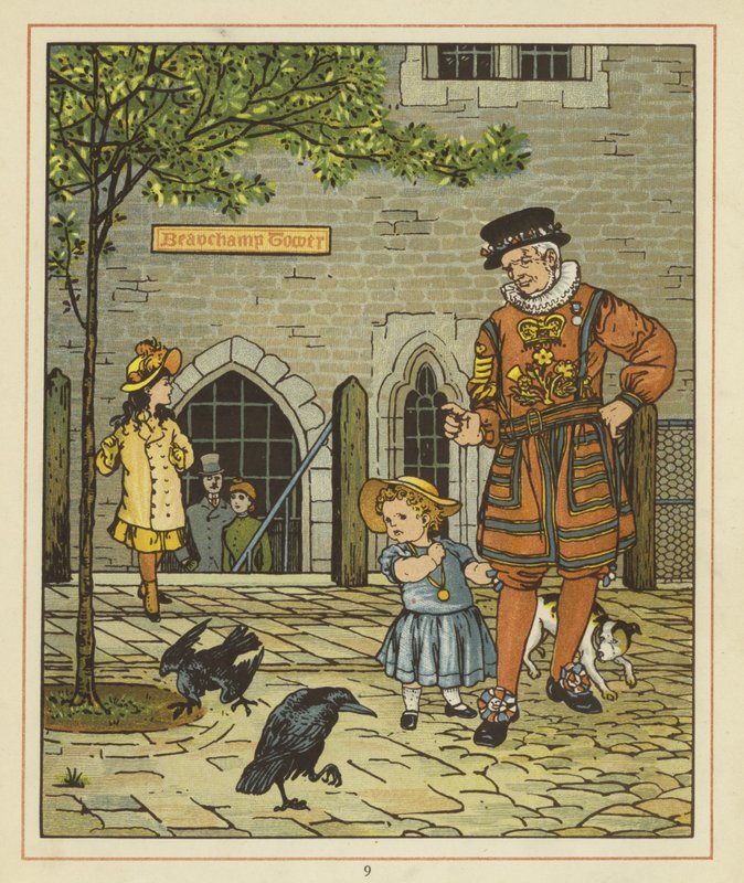 Una joven se para nerviosamente junto a un guardia de Yeoman de Thomas Crane