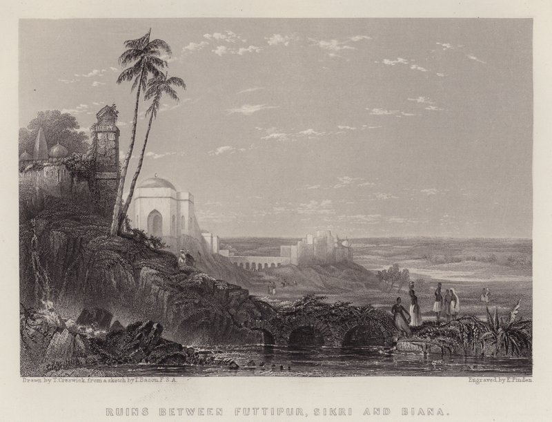 Ruinas entre Futtipur, Sikri y Biana de Thomas Creswick