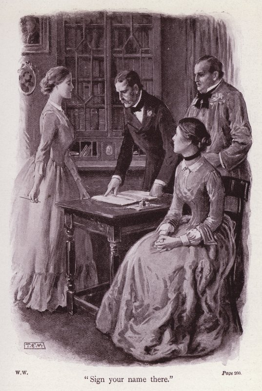 Ilustración para La dama de blanco de Wilkie Collins de Thomas Eyre Macklin