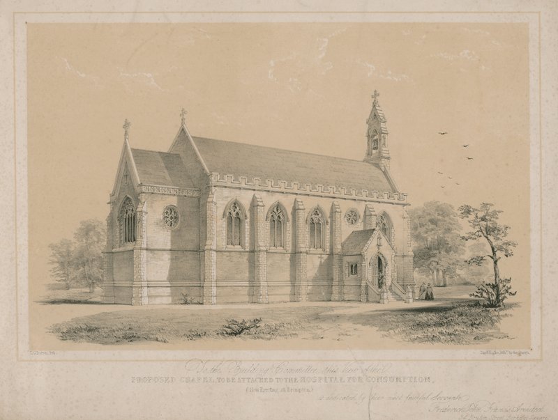 Capilla propuesta para el Hospital de Consumo de Thomas Goldsworth Dutton