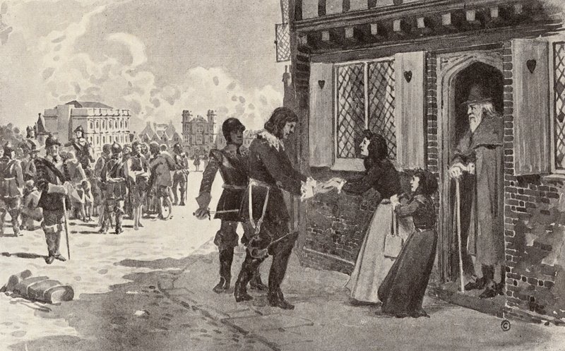 Sir Richard Fanshawe prisionero en Charing Cross (litografía) de Thomas Hamilton Crawford