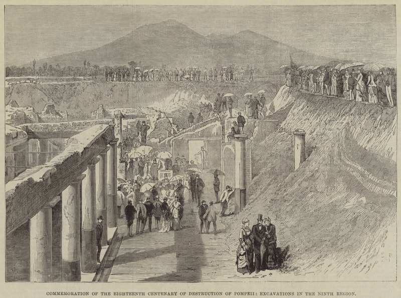 Conmemoración del decimoctavo centenario de la destrucción de Pompeya, excavaciones en la novena región de Thomas Harrington Wilson