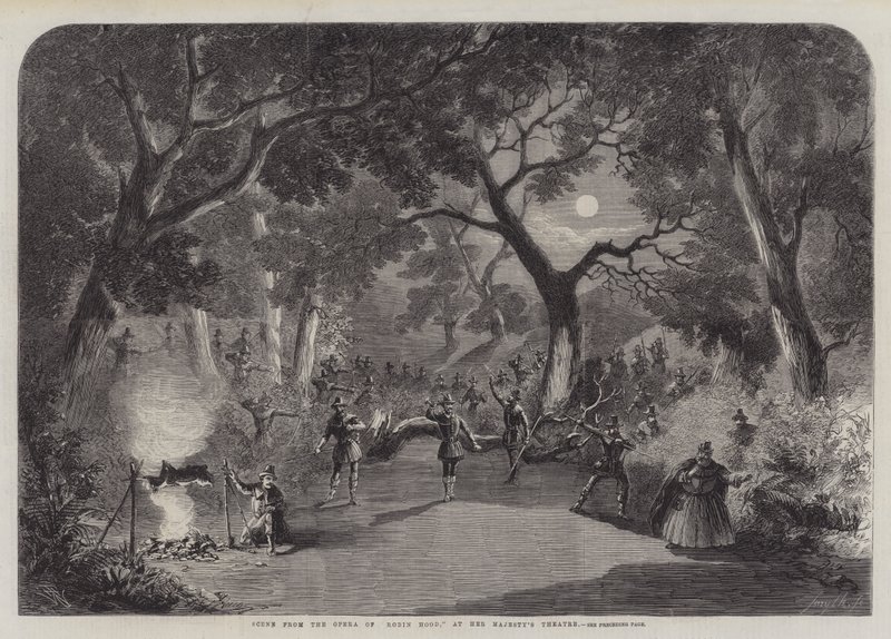 Escena de la Ópera de Robin Hood, en el Teatro de Su Majestad de Thomas Harrington Wilson