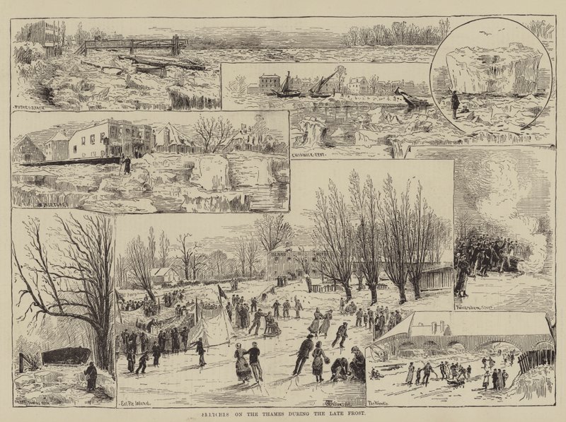 Bocetos en el Támesis durante la última helada de Thomas Harrington Wilson