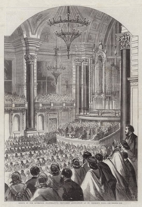 Velada de la Asociación Cooperativa Providente de Liverpool en el Salón de San Jorge de Thomas Harrington Wilson