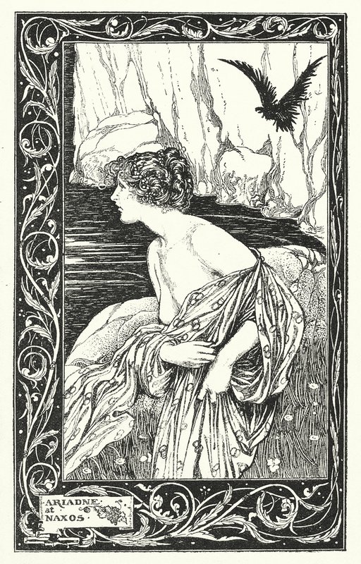 Ariadna en Naxos (litografía) de Thomas Heath Robinson