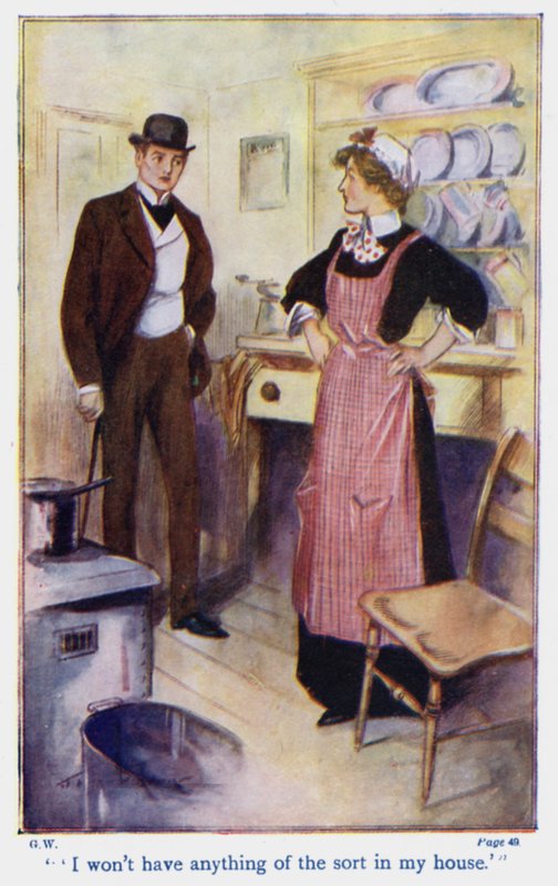 Ilustración para Good Wives de Louisa M Alcott (litografía en color) de Thomas Heath Robinson