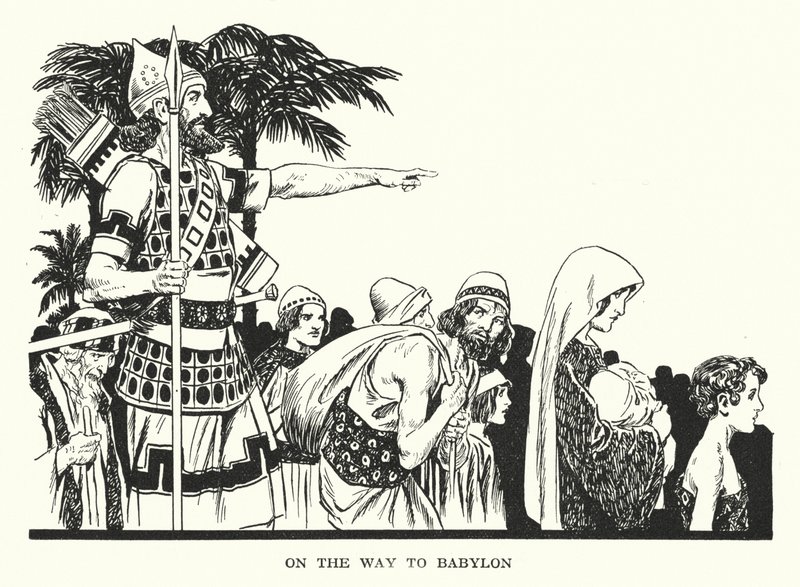 Camino de Babilonia (litografía) de Thomas Heath Robinson
