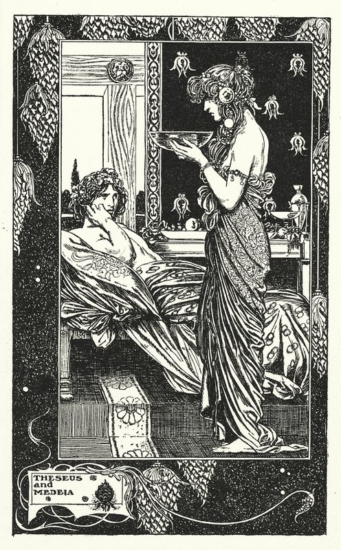 Teseo y Medeia (litografía) de Thomas Heath Robinson